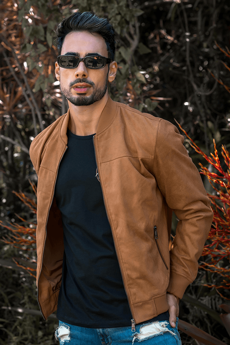 Camurça Jaqueta Bomber Jeans Masculina Jaqueta Masculina Casaco