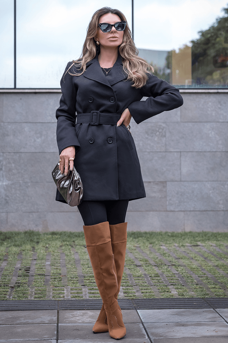 Sobretudo Lã Batida Canelada Feminino Hiatto