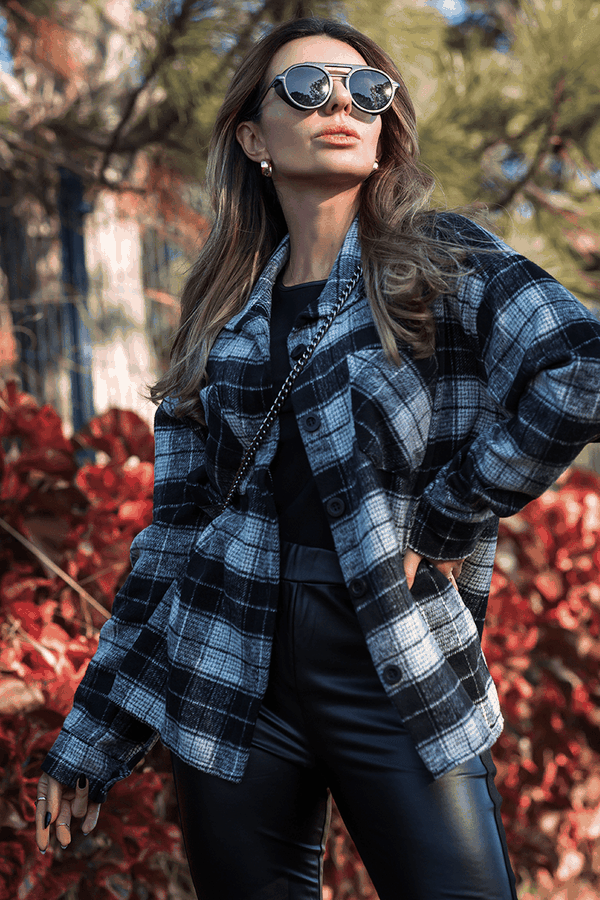 Casaco Flanelado Xadrez Feminino CAMISA BOTOES XADREZ FLANELADA BRANCO