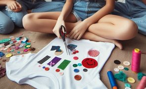 como customizar camiseta com tesoura