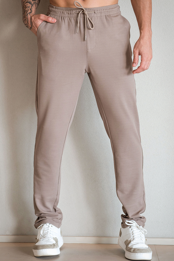 05m0749 010 calca masculina de malha cos elastico hiatto marrom 1