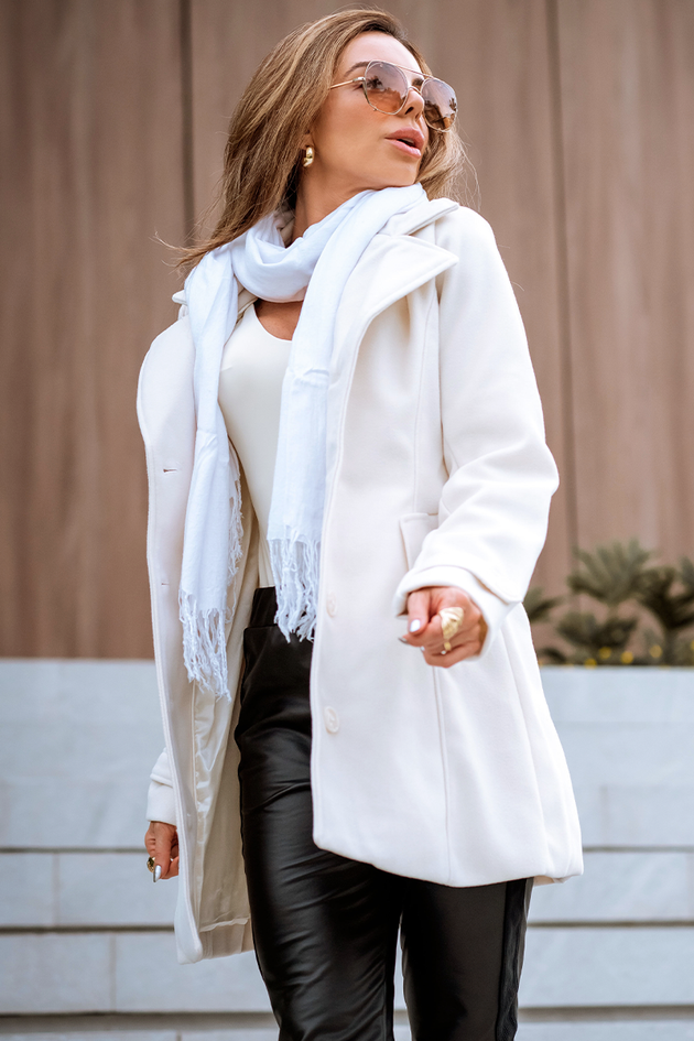 Casaco Feminino Lã Batida Off White Hiatto