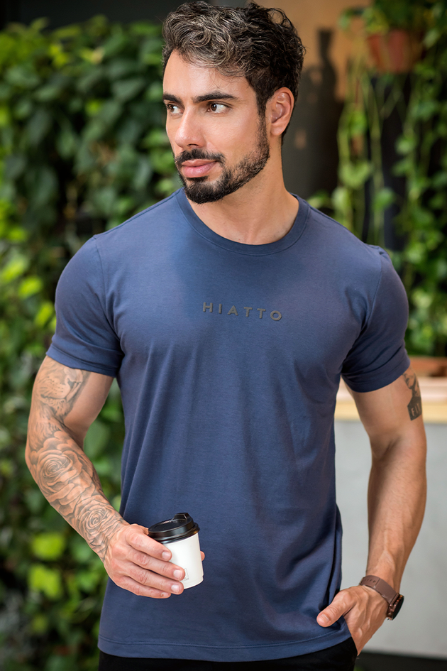02m0520 006 camiseta masculina hiatto em relevo marinho 1