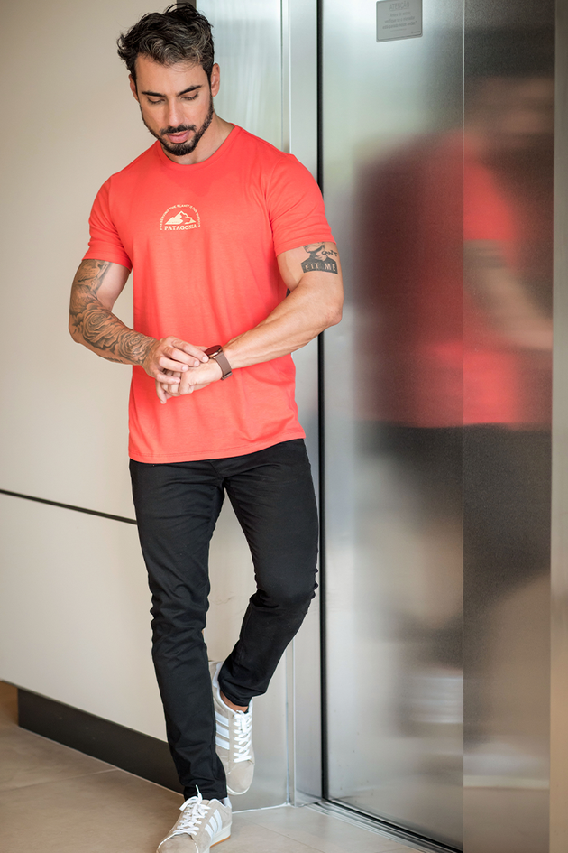 Camiseta Masculina The Planet Laranja Hiatto