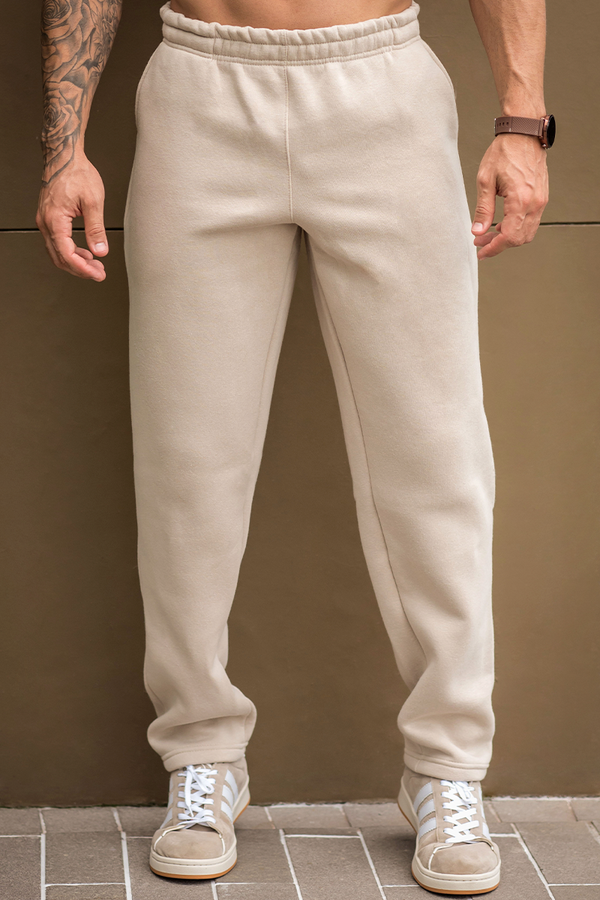 05m0745 010 calca masculina tradicional moletom peluciado hiatto bege 1