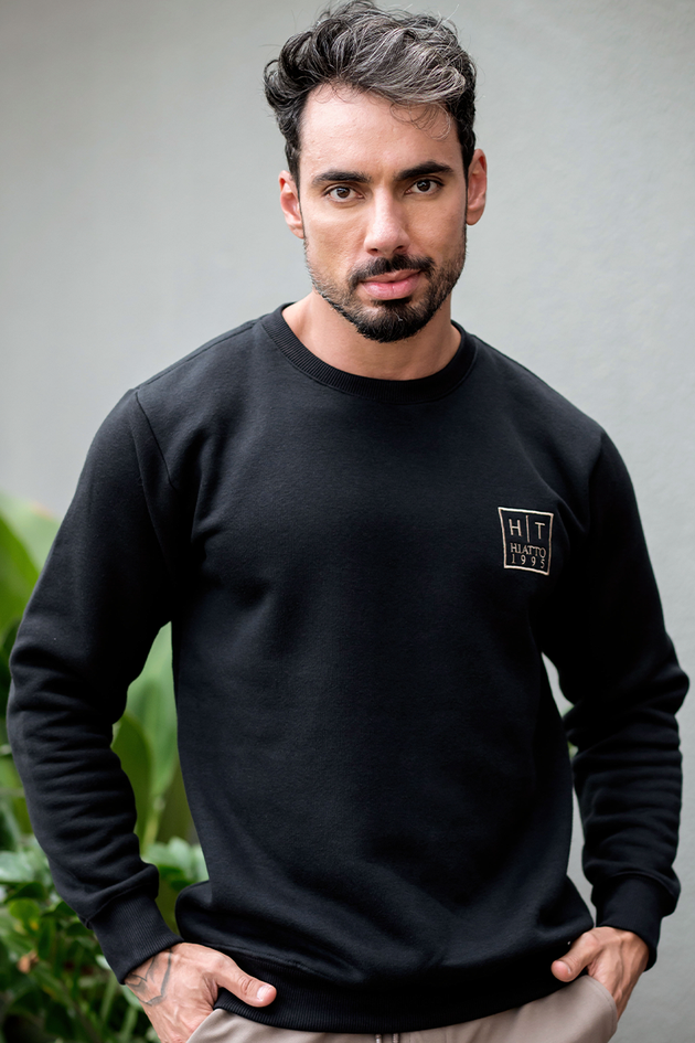 11m0054 002 blusa de moletom maculino peluciado bordado ht1995 preto hiatto 1
