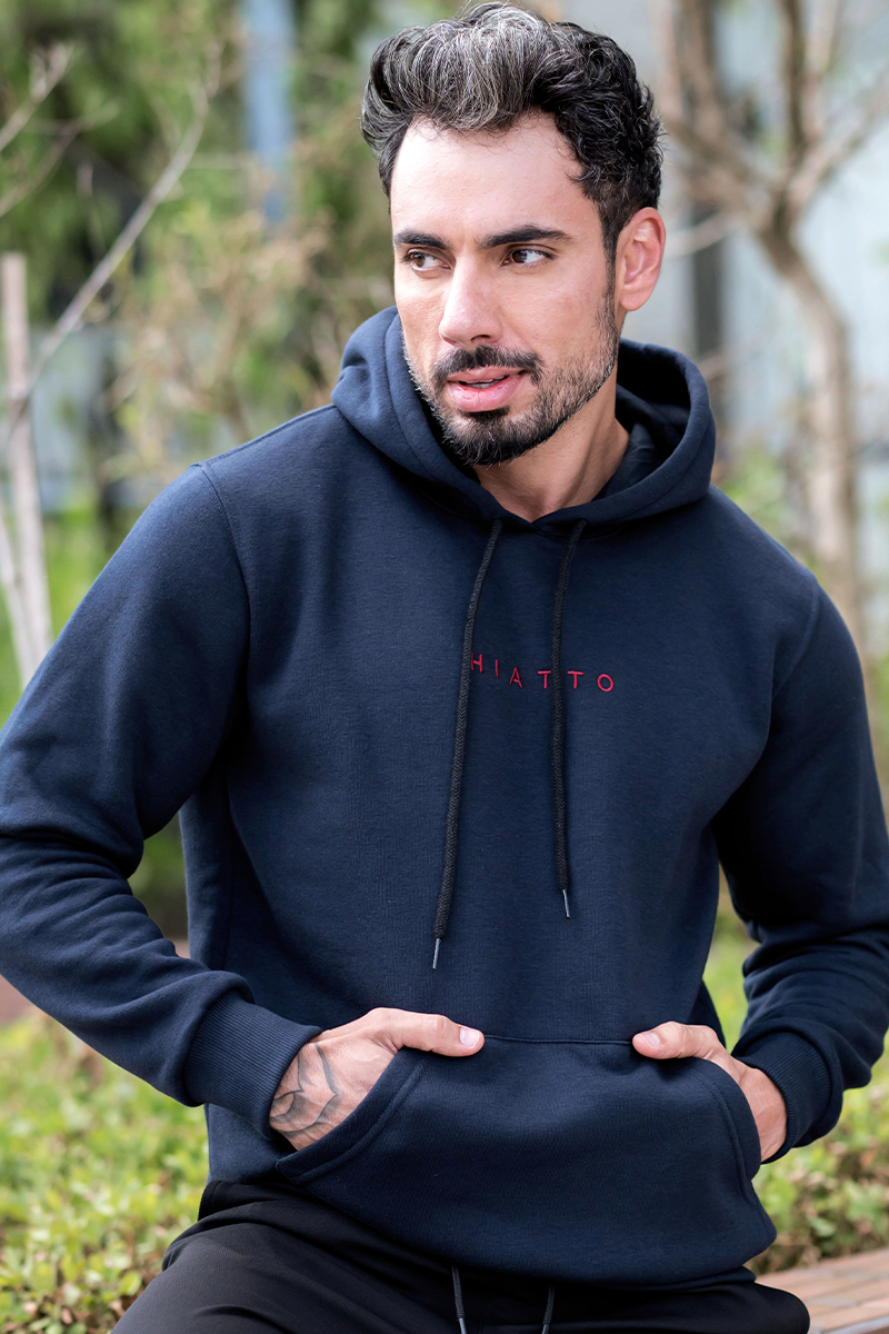 Blusa Moletom Canguru Moletom Azul Marinho Moletom Feminino Azul