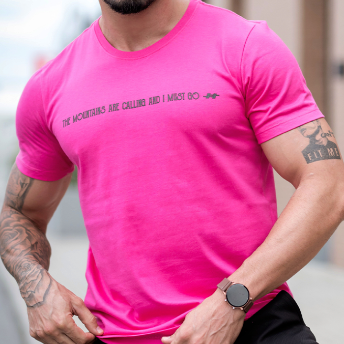 Camiseta Masculina Estampa Gel Calling Pink Hiatto