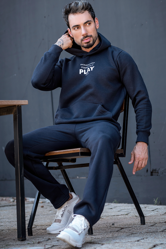 Blusa de Moletom Masculino Canguru Excellence Golf Marinho Hiatto