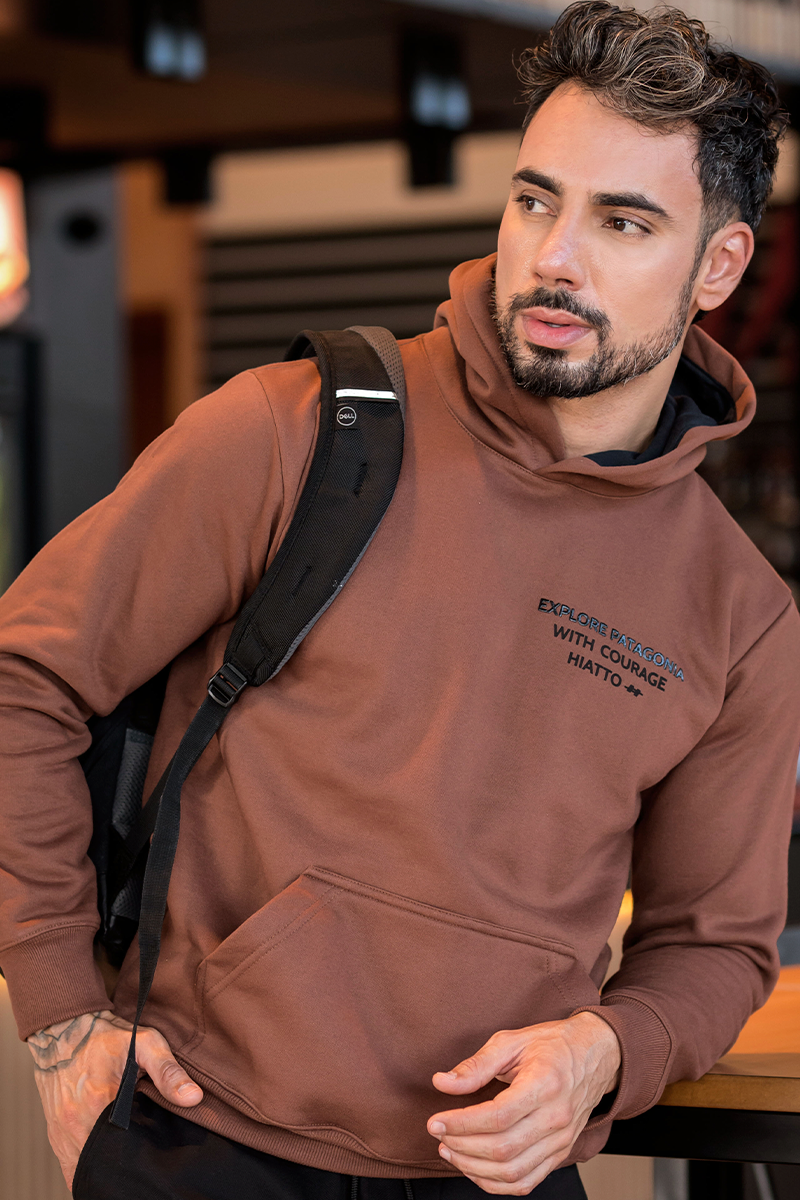 Blusa de Moletom Masculino Com Capuz e Bolso Canguru Explore