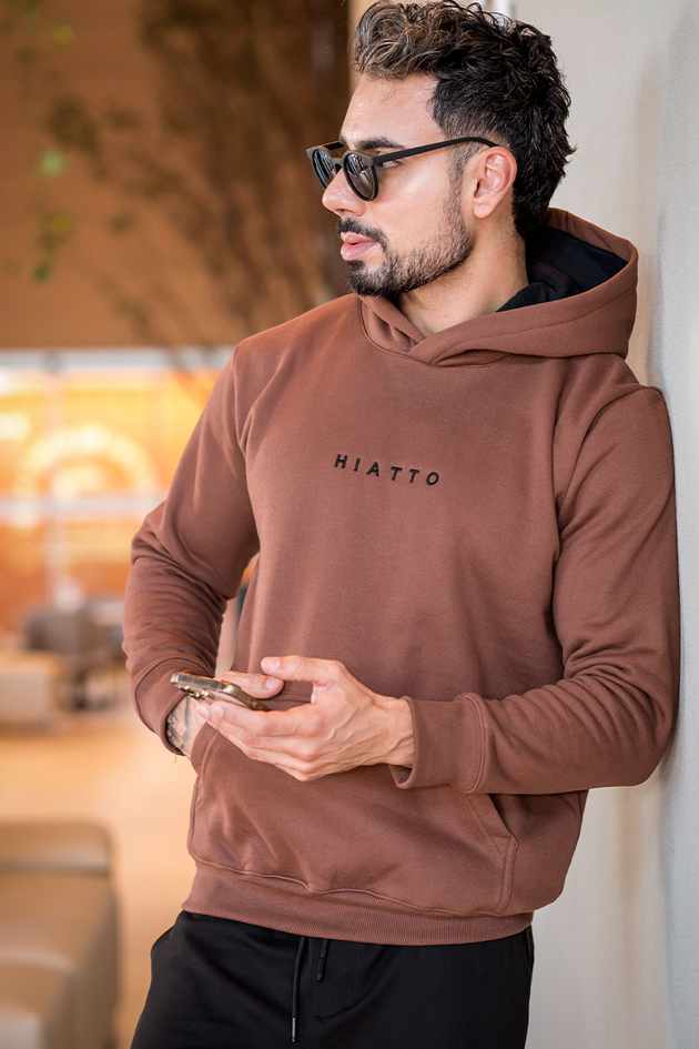 11m0055 009 blusa de moletom masculino canguru bordado marrom hiatto 3