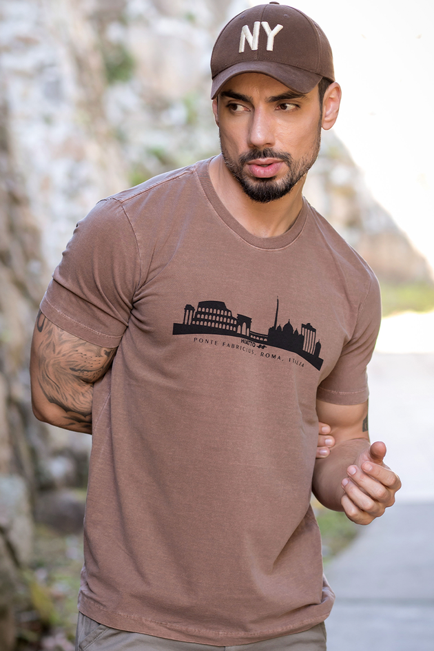 02m0540 009 camiseta estonada masculina roma marrom hiatto 1