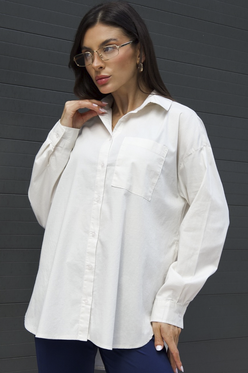Camisa Feminina Oversized Alfaiataria Off White Hiatto